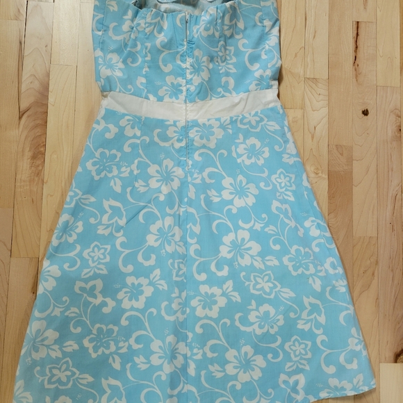 Strapless blue summer dress - Picture 4 of 8